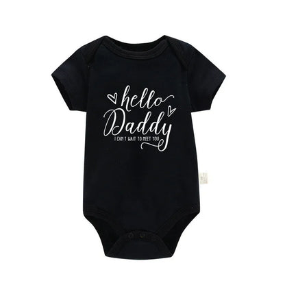 👶💌 Body Bébé Annonce Grossesse – "Hello Daddy, I Can't Wait to Meet You" – 100% Coton Doux™