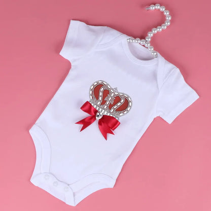 👶 Combinaison Bébé Unisexe Blanche – Motif Couronne Cristal – 3 à 24 Mois™ - Planète bébé