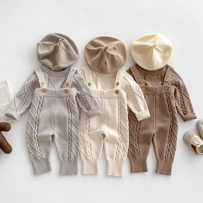 🧶🍂 Ensemble Bébé Tricoté – Style Coréen – Automne/Hiver – Unisexe 0-12 Mois™ - Planète bébé