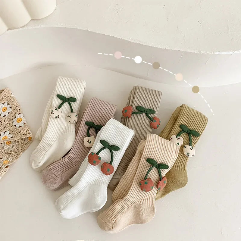 Collants Fille XUNYI – Coton Doux avec Accessoires Cerise