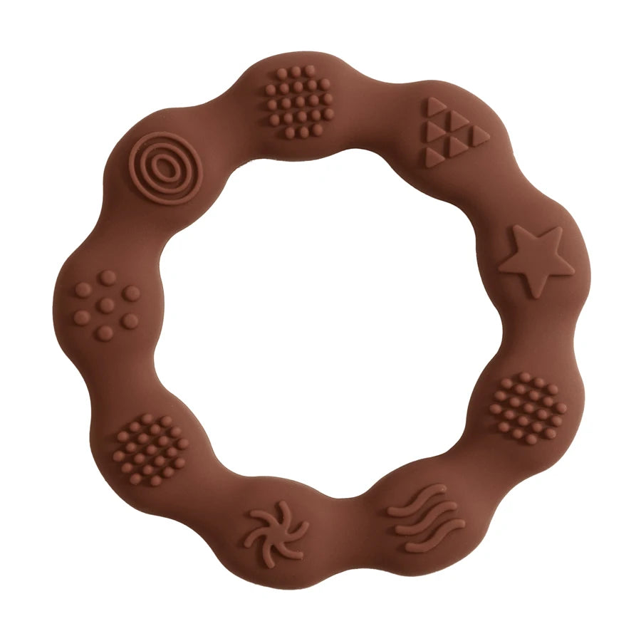 🌸🦷 Anneau de Dentition Fleur – Silicone Alimentaire – Jouet de Molarité &amp; Cognition Tactile pour Bébé™