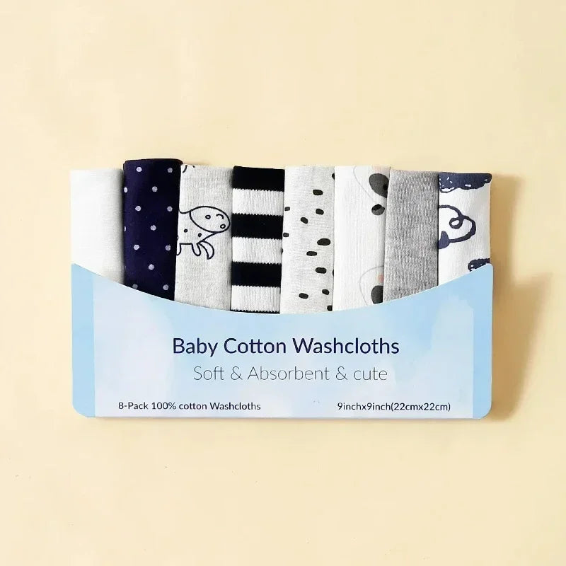 Lot de Serviettes Bébé 100% Coton 5/8PCS™ – Lingettes Douces pour Salive, Bain et Soin Quotidien