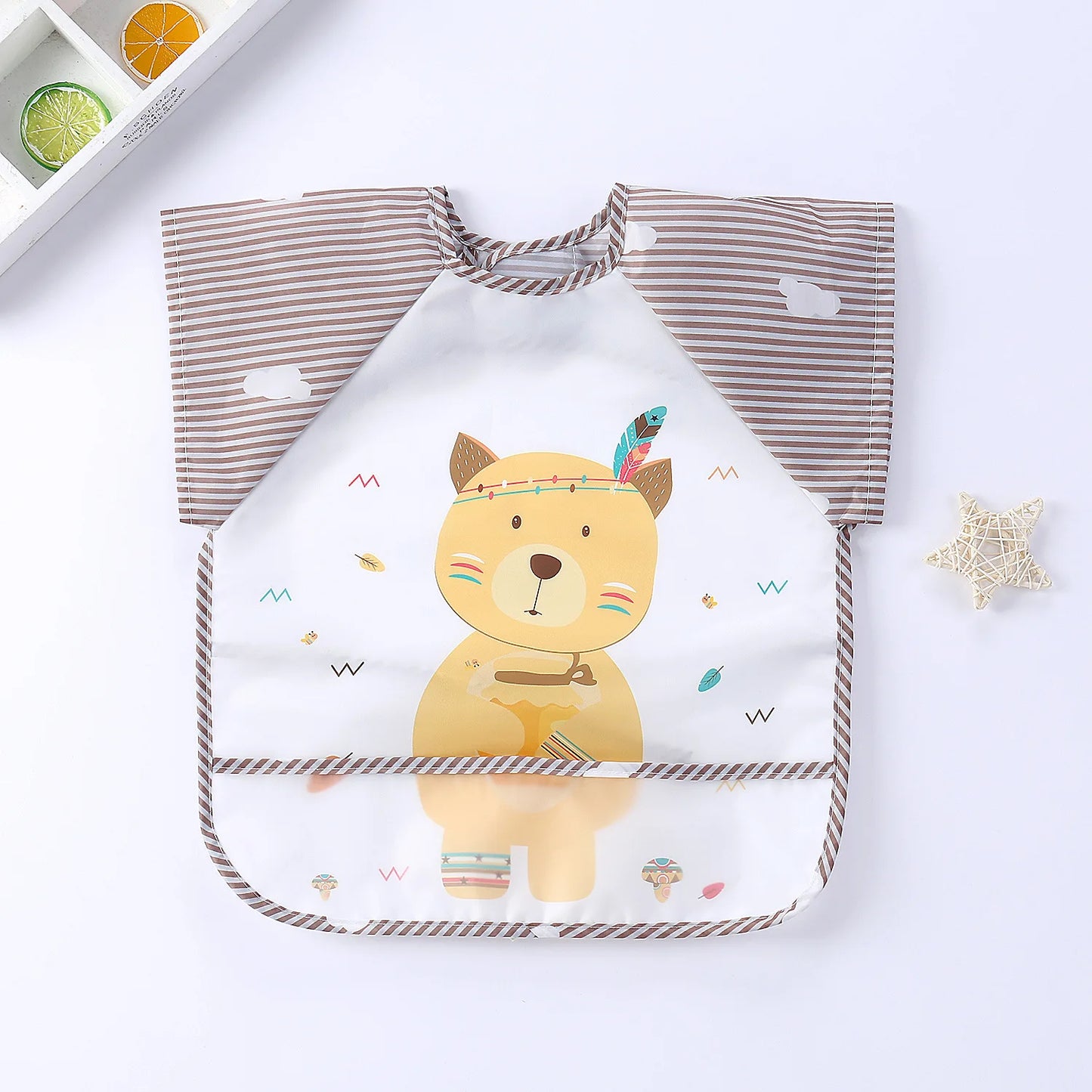 Bavoir Manche Longue Waterproof en EVA pour Bébé – Tablier de Repas Anti-Taches – Ultra Léger &amp; Facile à Nettoyer™