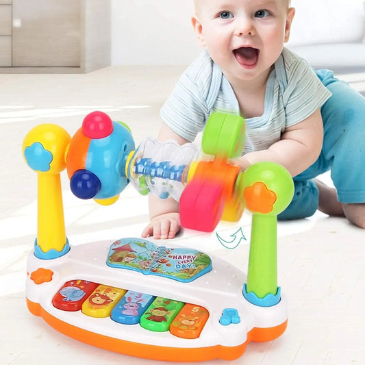 🎹 Piano Musical Bébé Rotatif – Sons &amp; Lumières – Jouet Éducatif Précoce™ - Planète bébé