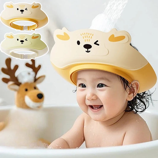 Casquette de Bain Anti-Éclaboussures pour Bébé™ – Visière de Douche Ajustable, Protection des Oreilles et du Visage