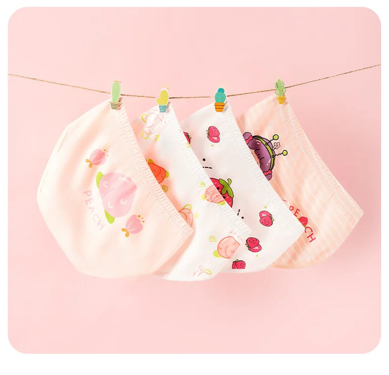 Lot de 4 Culottes Coton Filles – Motifs Cartoon Douces et Confortables™