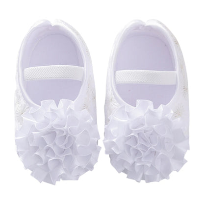 👣🎀 Chaussures Baptême Bébé Fille + Bandeau – Ensemble Dentelle Fleurie – Souples &amp; Respirantes – 0 à 12 Mois™