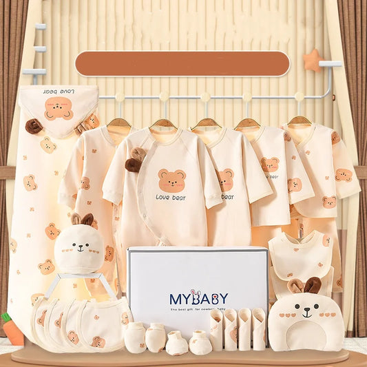Lot Naissance Complet 21 à 25 Pièces 100% Coton Bébé Garçon et Fille – Ensemble Vêtements et Accessoires Confort™