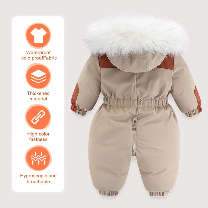 Combinaison Hiver Bébé -30° C™ – Salopette Épaisse Imperméable avec Capuche pour Garçons et Filles