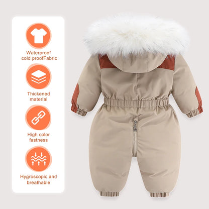 Combinaison Hiver Bébé -30° C™ – Salopette Épaisse Imperméable avec Capuche pour Garçons et Filles