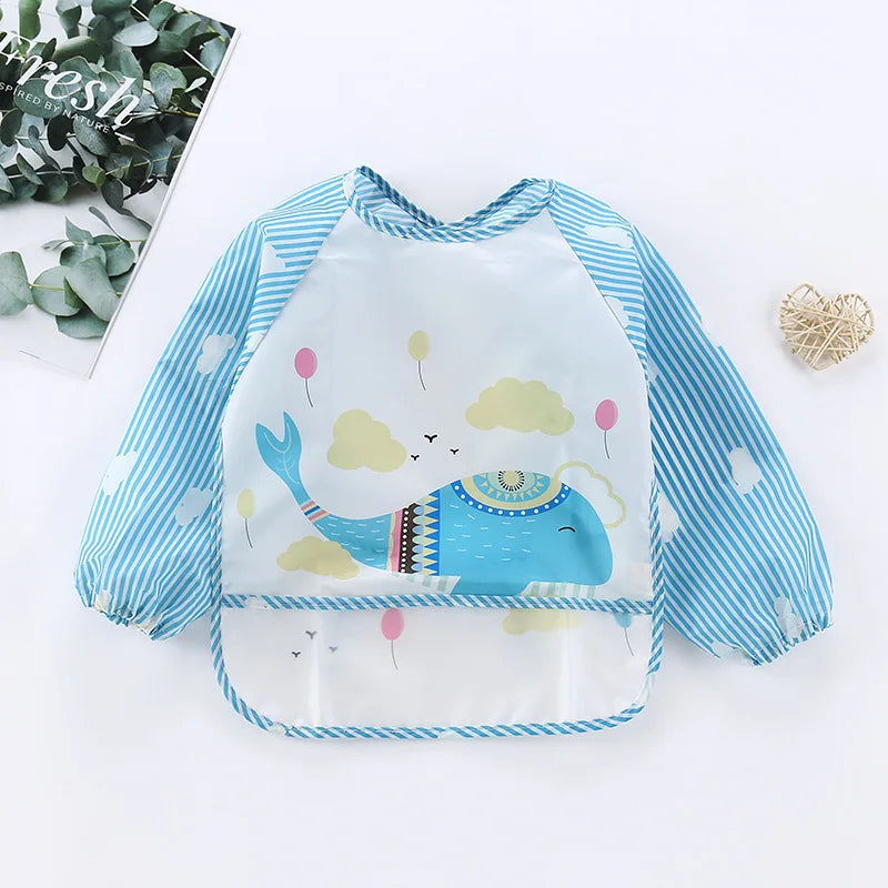 Bavoir Manche Longue Waterproof en EVA pour Bébé – Tablier de Repas Anti-Taches – Ultra Léger &amp; Facile à Nettoyer™