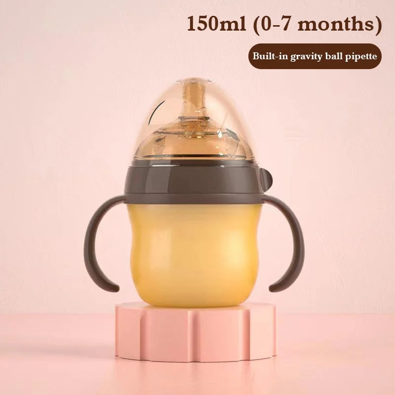 🍼 Biberon Large Calibre en Silicone – Imitation Allaitement – Anti-Colique avec Poignées (150ML / 240ML)™ - Planète bébé
