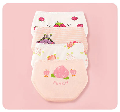 Lot de 4 Culottes Coton Filles – Motifs Cartoon Douces et Confortables™