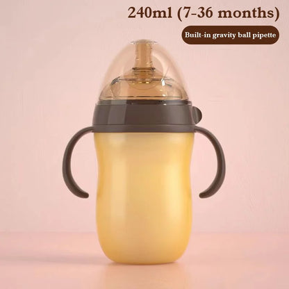 🍼 Biberon Large Calibre en Silicone – Imitation Allaitement – Anti-Colique avec Poignées (150ML / 240ML)™ - Planète bébé