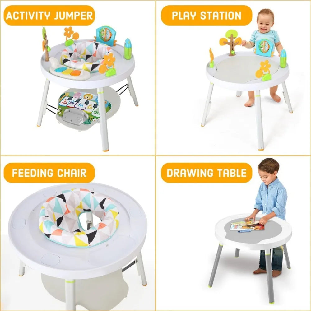 Centre d’Activité Bébé 3-en-1 – Tapis à Sauter, Table Interactive et Piano Musical™