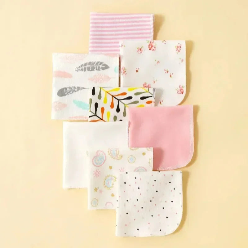 Lot de Serviettes Bébé 100% Coton 5/8PCS™ – Lingettes Douces pour Salive, Bain et Soin Quotidien