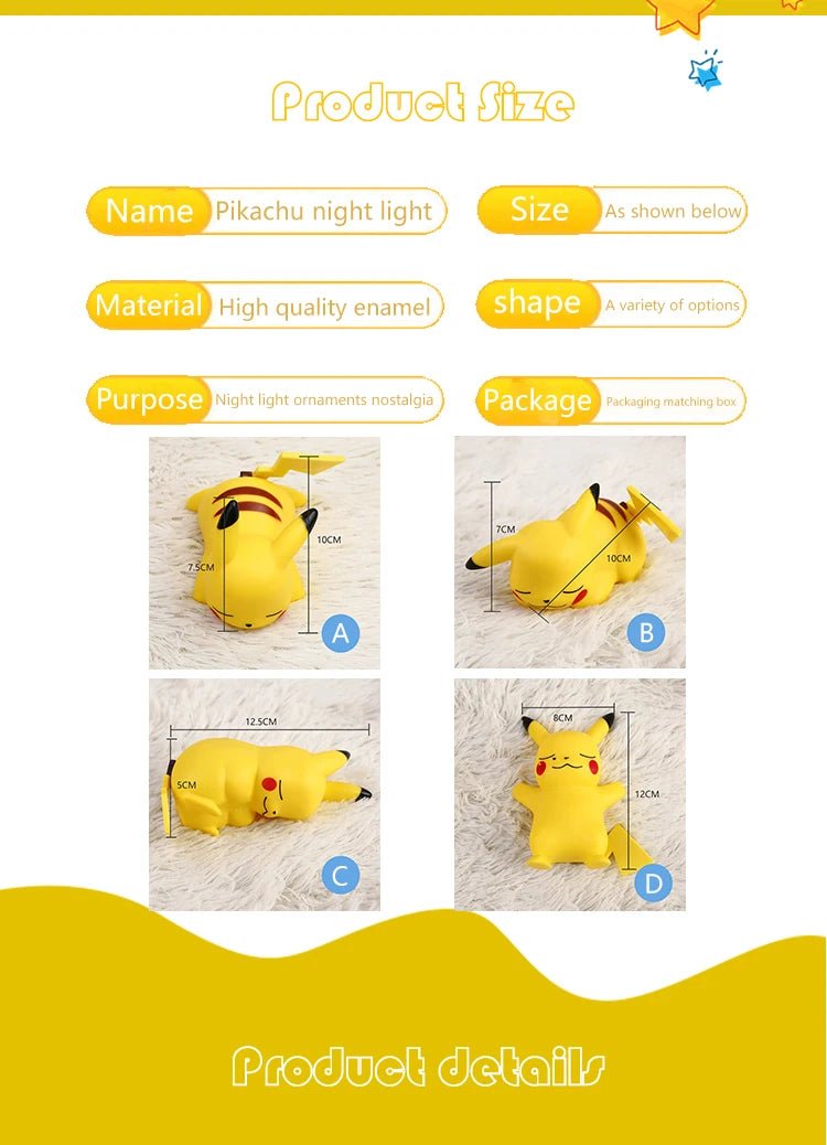 Veilleuse Pikachu Enfant – Lampe de Nuit - Planète bébé
