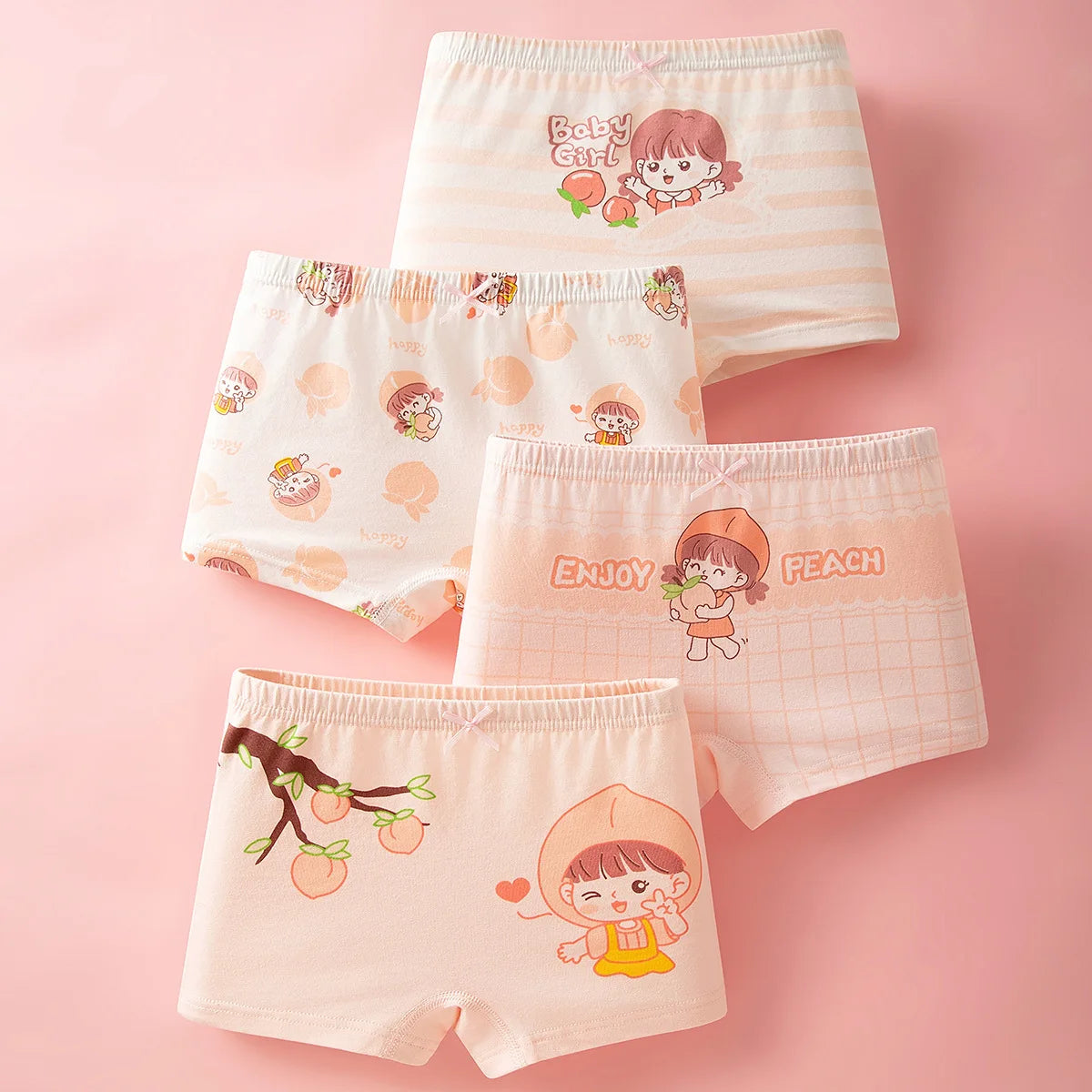 Lot de 4 Culottes Fille en Coton Ultra Doux ™