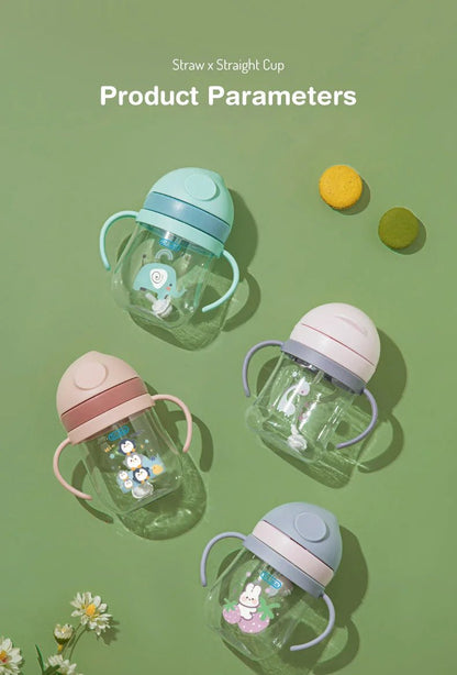 🍼💧 Tasse d’Apprentissage avec Paille – 250 ml | Design Animal Amusant | Sans BPA | Poignées Ergonomiques™ - Planète bébé