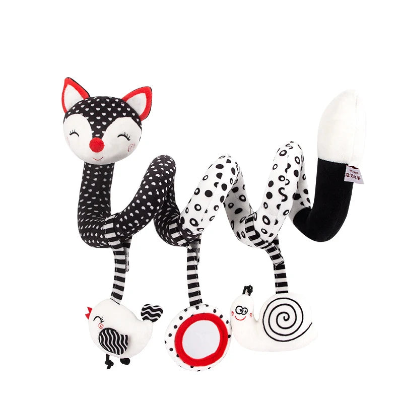 🚗🧸 Jouet de Voiture pour Bébé – Miroir, Grelot, Bruit de Papier &amp; Poignée Squeaky – Jouet d’Éveil pour Siège Auto ou Poussette™
