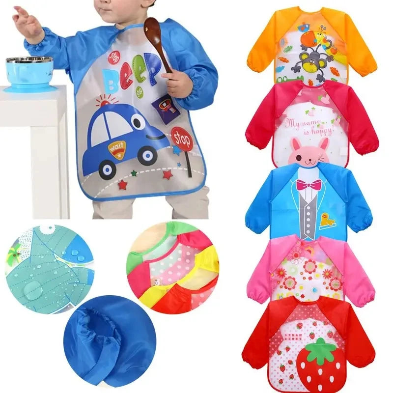 Bavoir Manche Longue Waterproof en EVA pour Bébé – Tablier de Repas Anti-Taches – Ultra Léger &amp; Facile à Nettoyer™