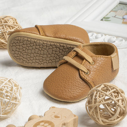 🍼 Chaussures Bébé en Cuir Rétro – Semelle Antidérapante – Meckior™