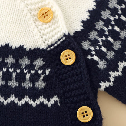 Combinaison Bébé Tricotée avec Bonnet – Body Hiver Automne