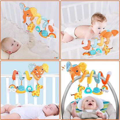 🚗🧸 Jouet de Voiture pour Bébé – Miroir, Grelot, Bruit de Papier &amp; Poignée Squeaky – Jouet d’Éveil pour Siège Auto ou Poussette™