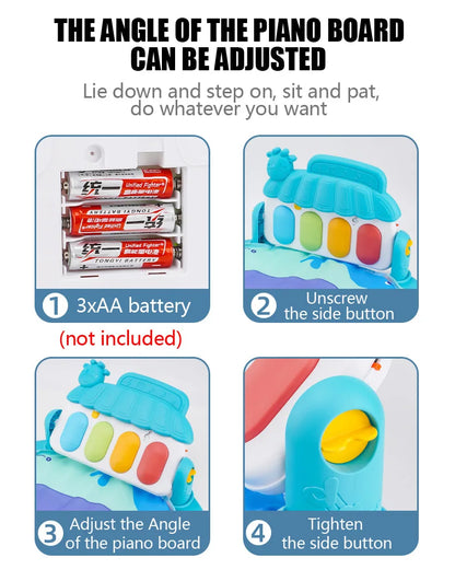 Tapis d’Éveil Musical Bébé – Gym d’Activité avec Piano