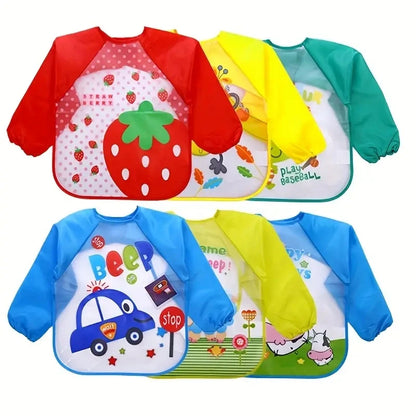Bavoir Manche Longue Waterproof en EVA pour Bébé – Tablier de Repas Anti-Taches – Ultra Léger &amp; Facile à Nettoyer™