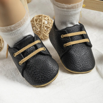 🍼 Chaussures Bébé en Cuir Rétro – Semelle Antidérapante – Meckior™