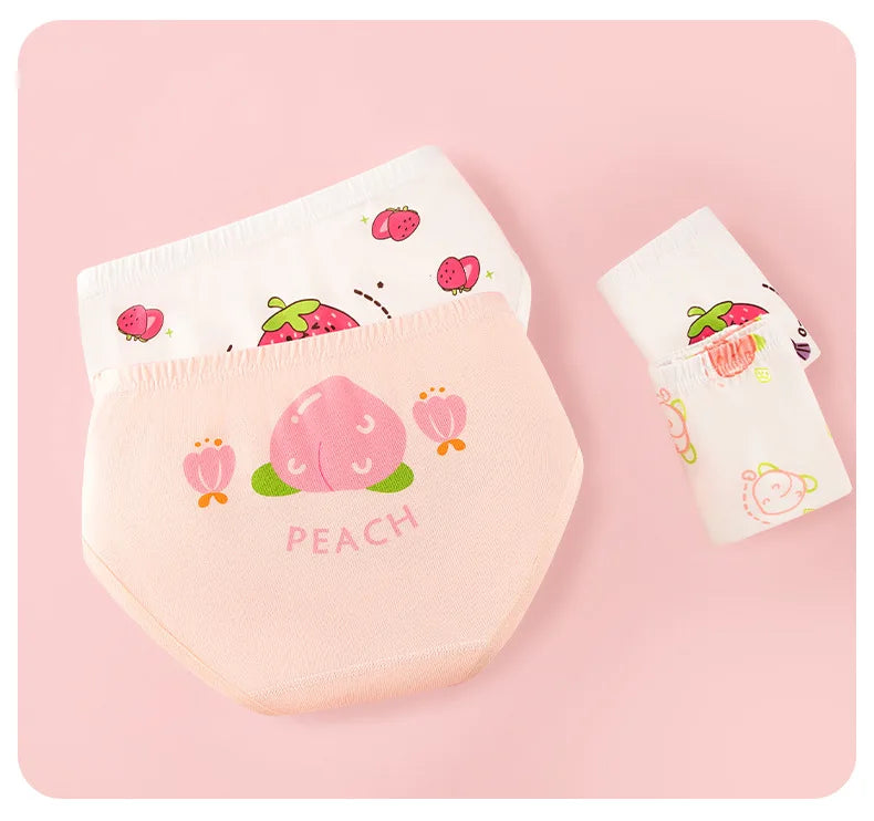 Lot de 4 Culottes Coton Filles – Motifs Cartoon Douces et Confortables™