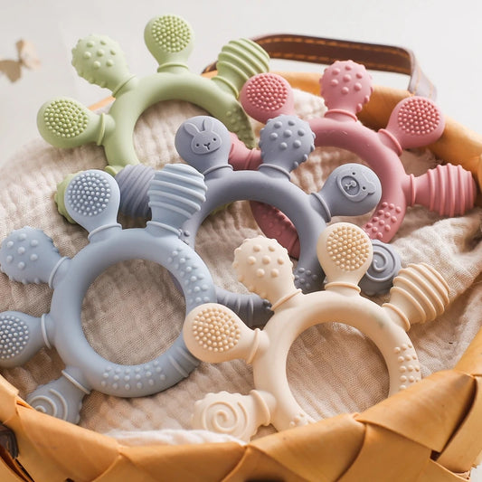 🦁👶 Anneau de Dentition en Silicone – Forme Animale Ludique – Apaisant &amp; Sensoriel™ - Planète bébé