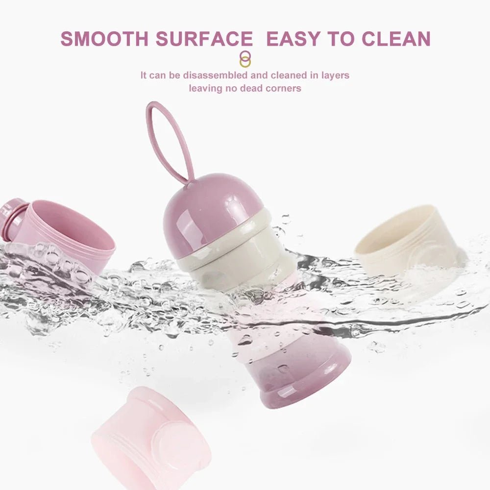 🍼 Boîte Doseuse de Lait en Poudre 4 Couches – Style Ourson | Portable &amp; Pratique™ - Planète bébé