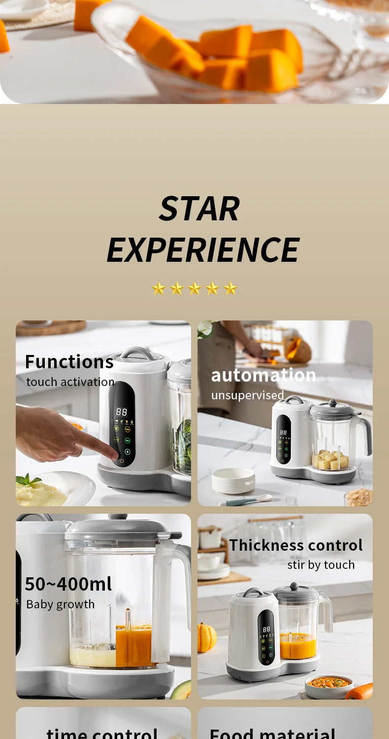 🥣👶 Robot Multifonction pour Alimentation Bébé – Cuiseur Vapeur, Mixeur, Chauffe-Lait &amp; Afficheur de Température™ - Planète bébé