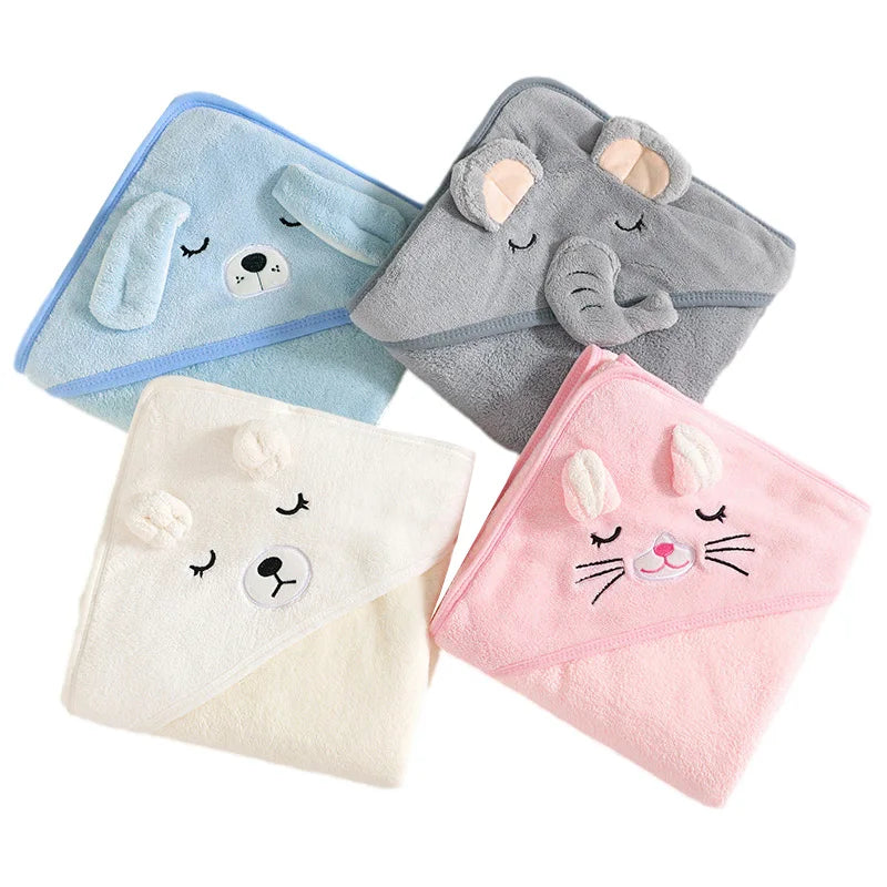🐻🛁 Cape de Bain Bébé à Capuche – Motif Animal – Ultra Douce &amp; Chaude™