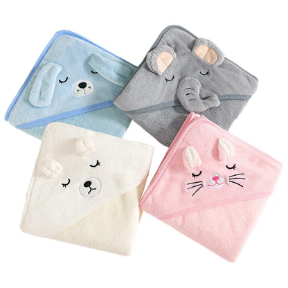 🐻🛁 Cape de Bain Bébé à Capuche – Motif Animal – Ultra Douce &amp; Chaude™