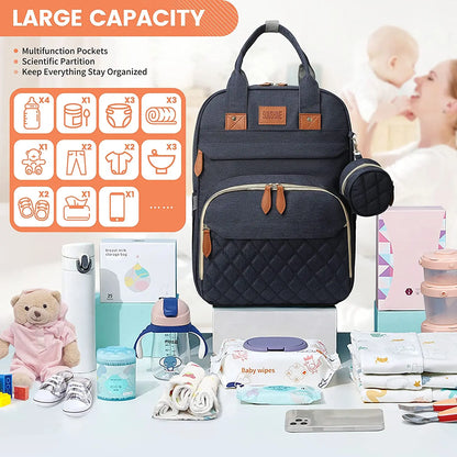 🎒🍼 Sac à Langer 3-en-1 avec Lit Bébé Intégré – Sac à Dos Voyage Étanche avec Port USB – Multifonction pour Parents Modernes
