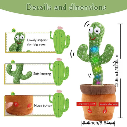 Cactus Dansant et Parlant Électronique pour Enfants – Peluche Musicale Interactive avec 120 Chansons et Lumières™