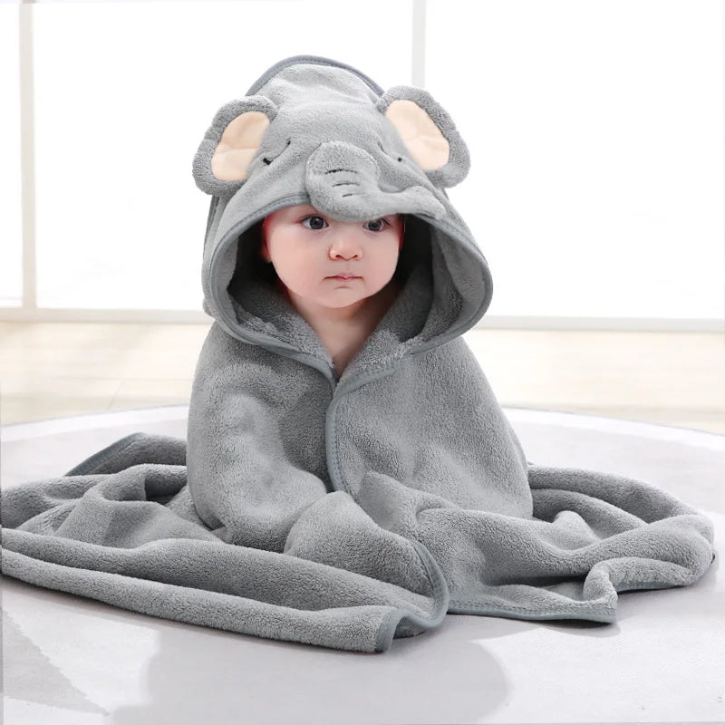 🐻🛁 Cape de Bain Bébé à Capuche – Motif Animal – Ultra Douce &amp; Chaude™