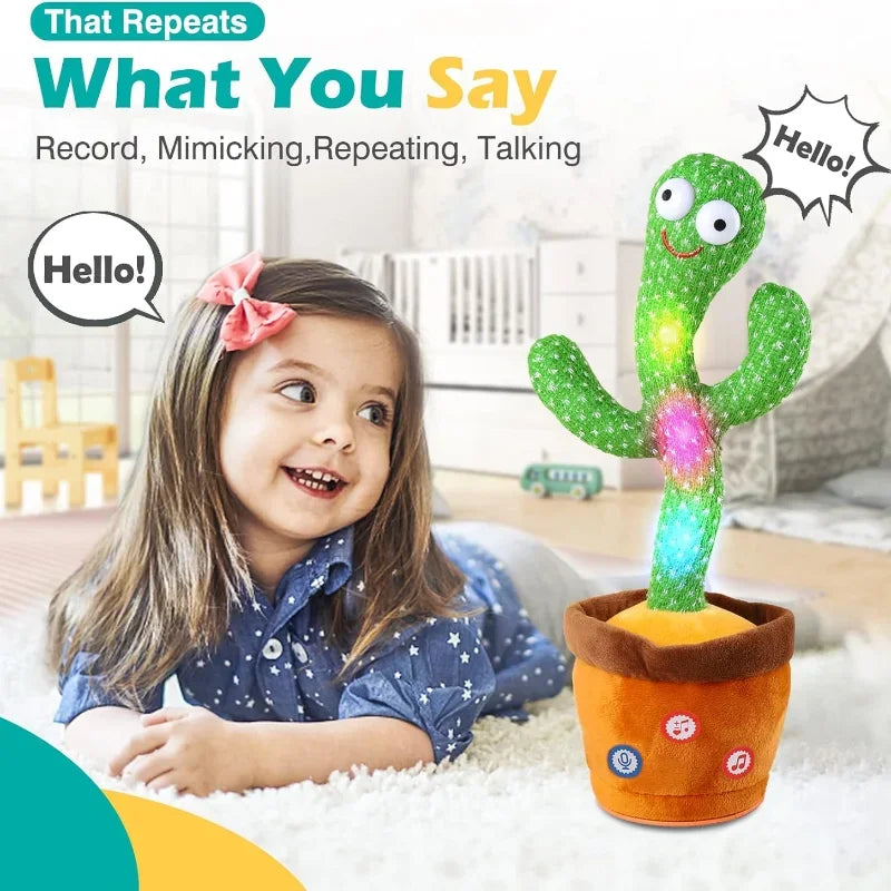 Cactus Dansant et Parlant Électronique pour Enfants – Peluche Musicale Interactive avec 120 Chansons et Lumières™