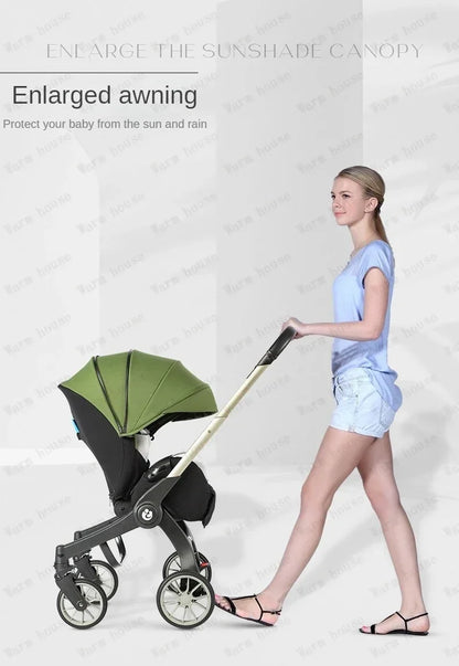Poussette Bébé 4 en 1 Haute Vue – Pliable