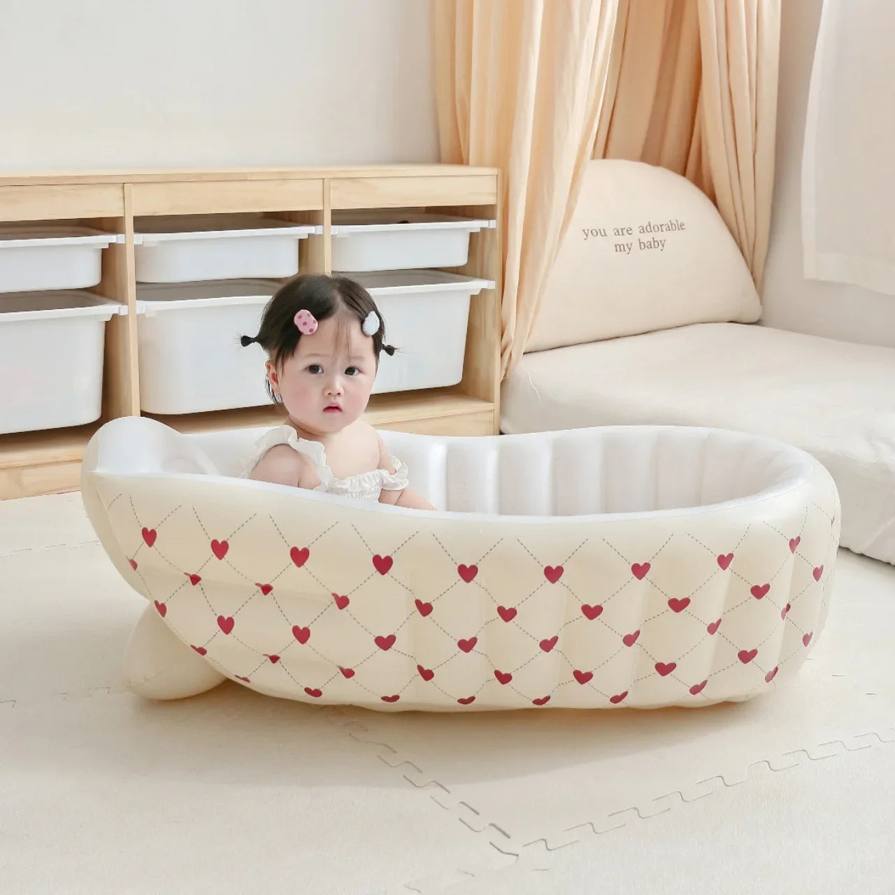 🛁💖 Baignoire Gonflable Bébé – Design "Ins Style" – Matériau Écologique &amp; Inodore – Sécurité &amp; Confort Ultimes™ - Planète bébé