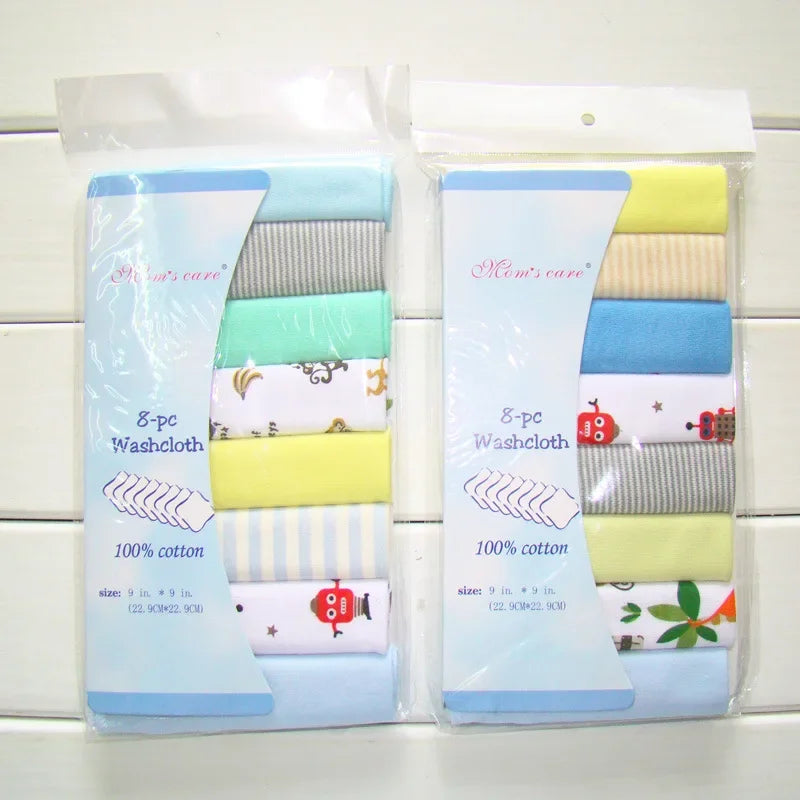 Lot de Serviettes Bébé 100% Coton 5/8PCS™ – Lingettes Douces pour Salive, Bain et Soin Quotidien