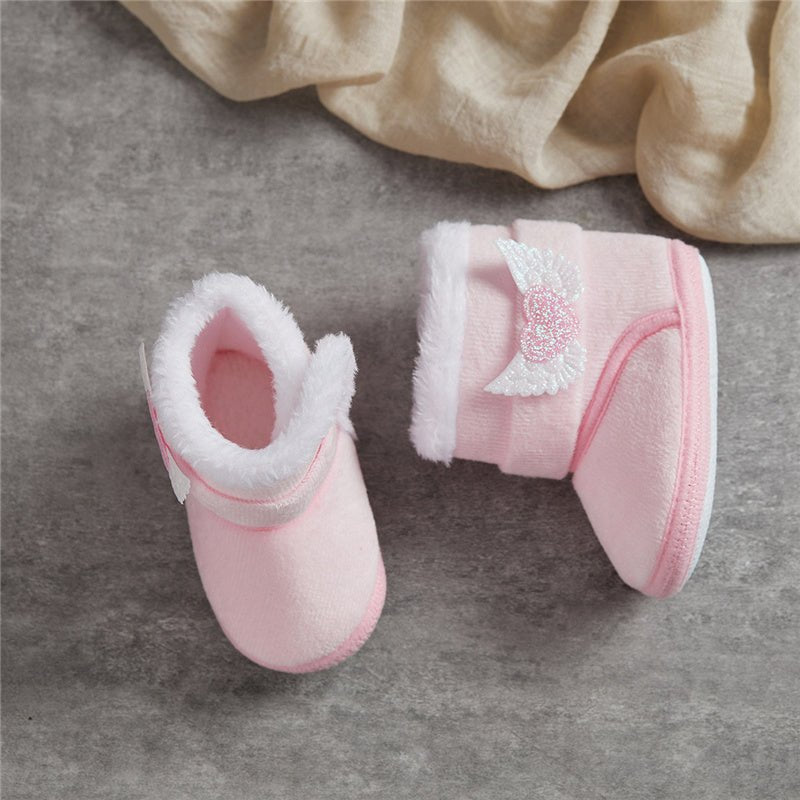🧣❄️ Bottes d’Hiver Bébé – Chaudes &amp; Mignonnes – Bottines Bébé à Scratch avec Ailes en Cœur – 0 à 18 Mois – Unisexe™ - Planète bébé