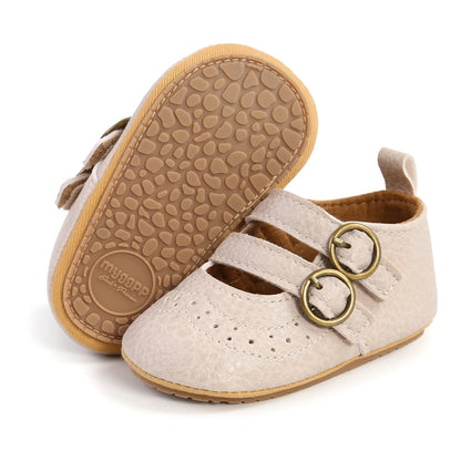 🍼 Chaussures Bébé en Cuir Rétro – Semelle Antidérapante – Meckior™