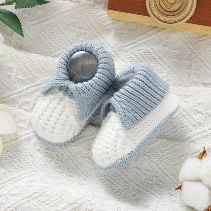 Chaussons Bébé Tricotés Chauds – Patchwork Mode & Faciles à Enfiler™
