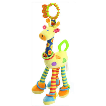 Soft Giraffe Zebra Animal Handbells Rattles Plush Infant Baby Development Handle Toys WIth Teether Baby Toy For Newborn Gifts™