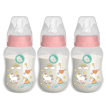 🍼 Lot de 3 Biberons Dr.Isla – 150/240ml – Large Goulot – Sans BPA – Tétine Débit Moyen – Motifs Bébé™