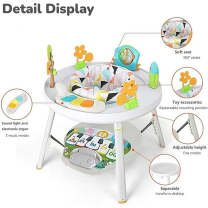 Centre d’Activité Bébé 3-en-1 – Tapis à Sauter, Table Interactive et Piano Musical™
